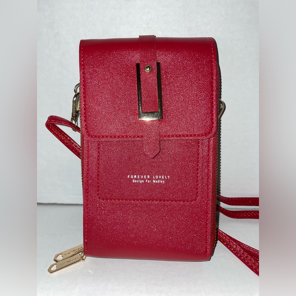 Red Forever Lovely Design by Madley Purse Crossbody Bag TouchScreen Phone Wallet